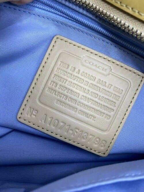 coach bag purple blue red fabric tote