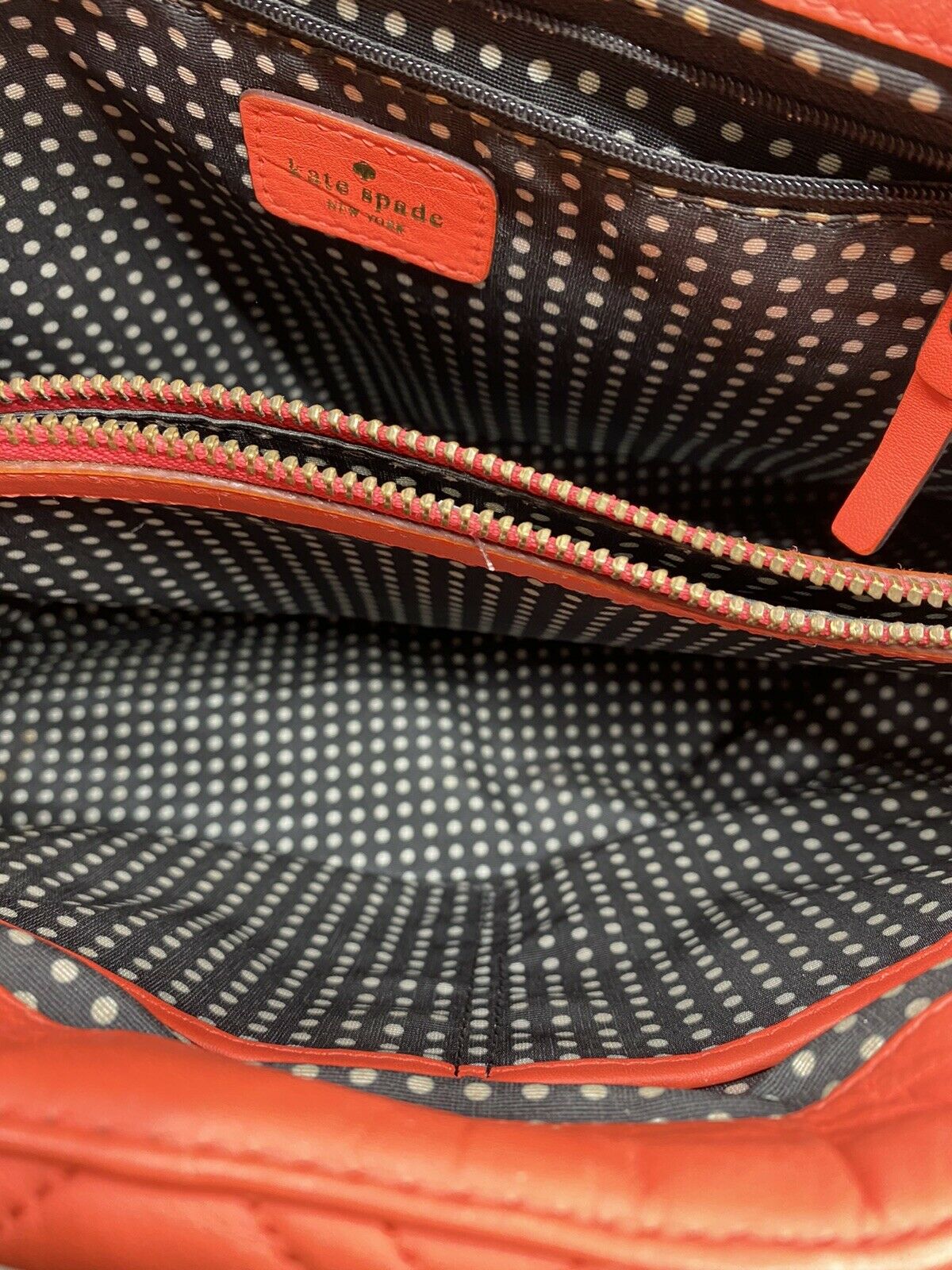Kate Spade Orange Leather Tote Bag