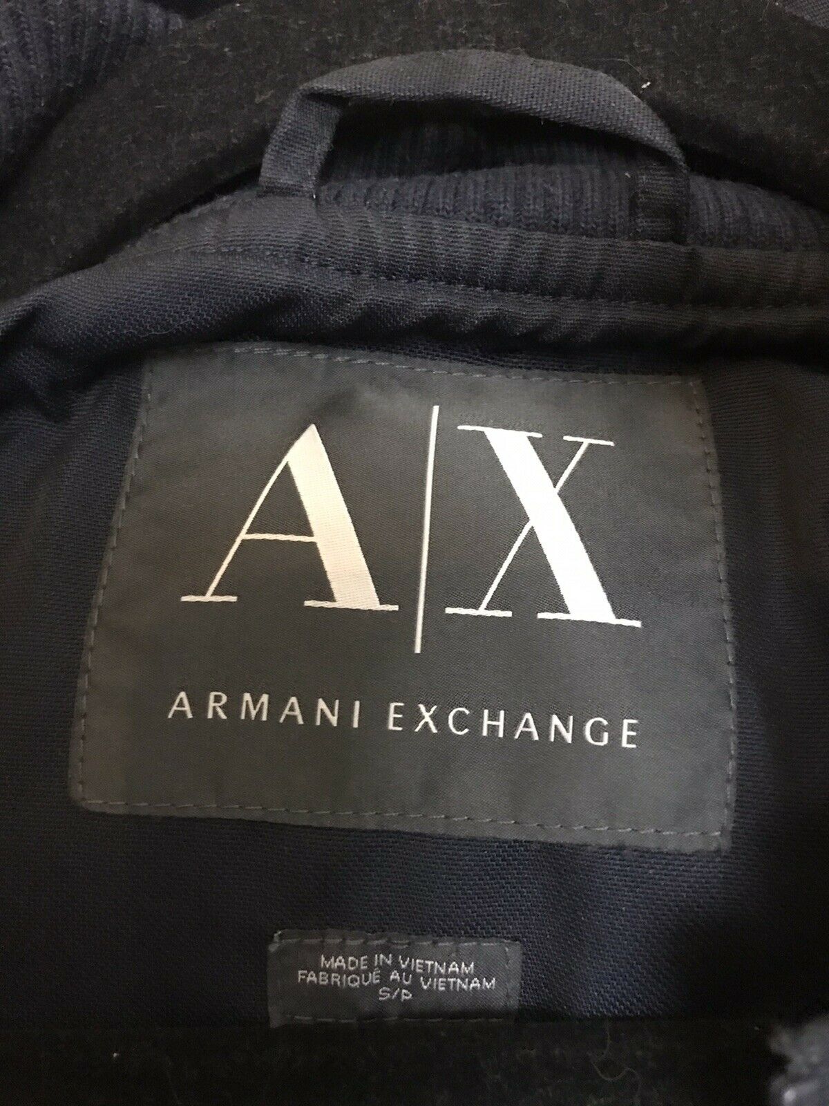 Armani Exchange Womens Navy Quilted Jacket size small