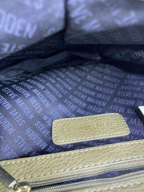steve madden green leather backpack