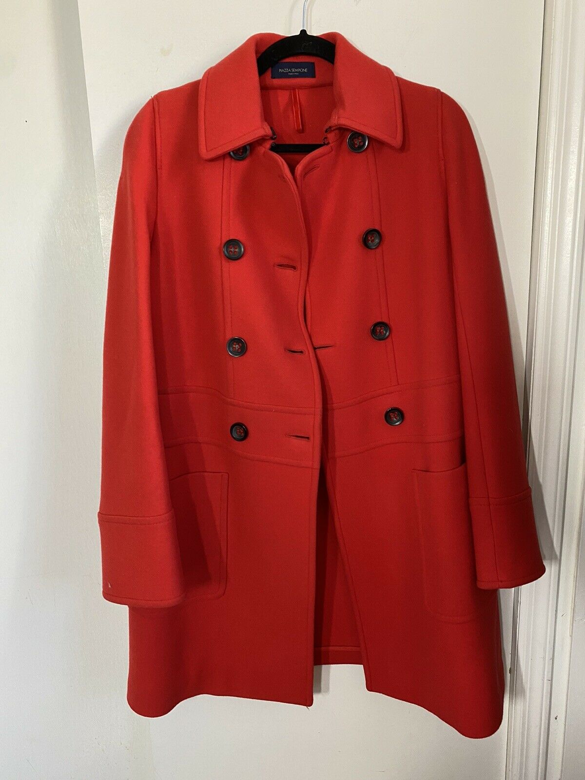 Msrp 2,500 PIAZZA SEMPIONE Red Coat Size 40 Small