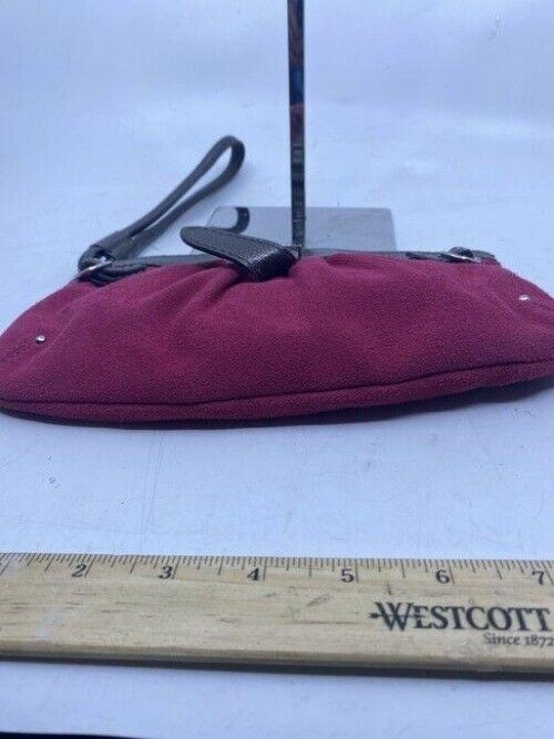 Via Spiga Womens Zipper Wrist Pouch Purse Pink Leather Wristlet