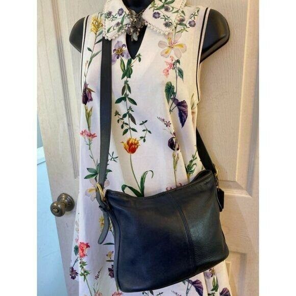 Coach Vintage Black Large Leather Crossbody Bag