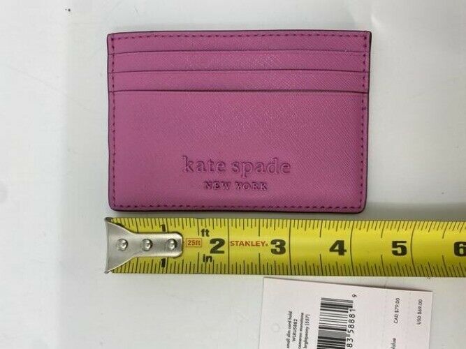 kate spade purple pink slim leather cardholder wallet