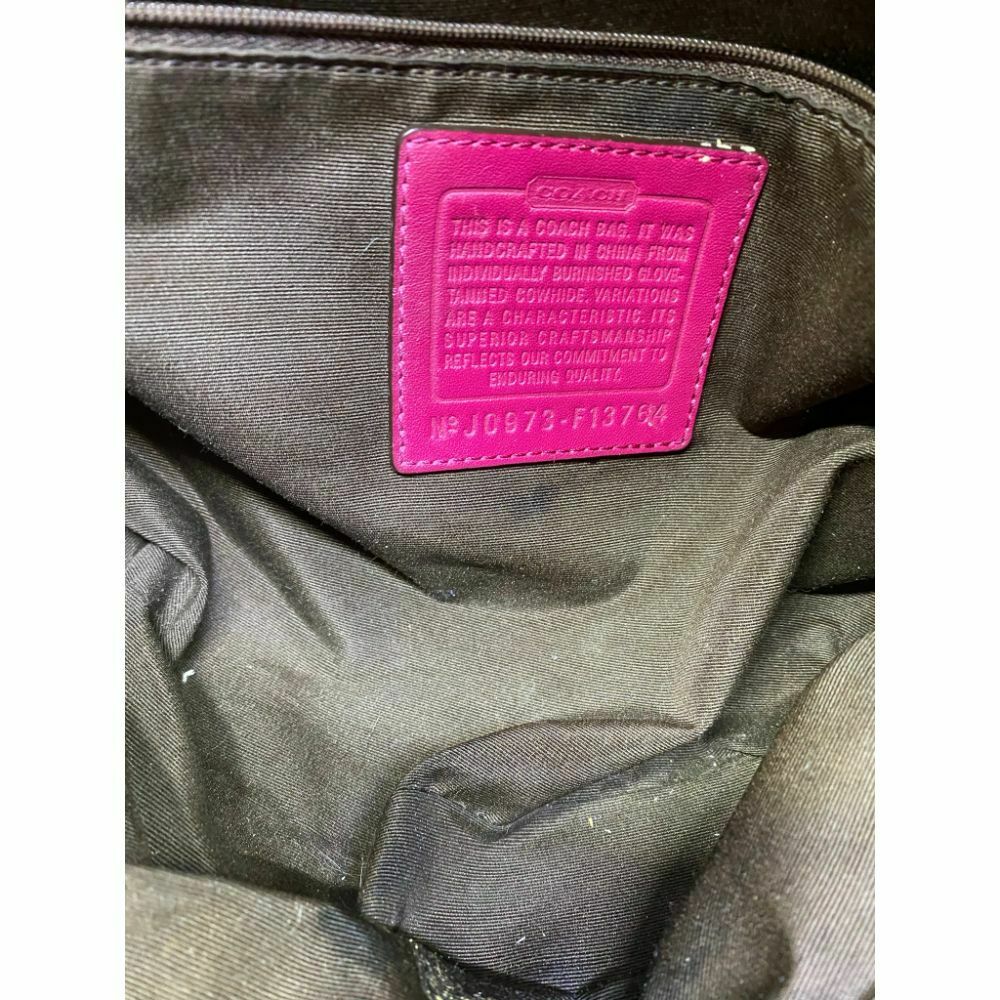 COACH Medium/ Large Leather Dark Pink Shoulder Bag