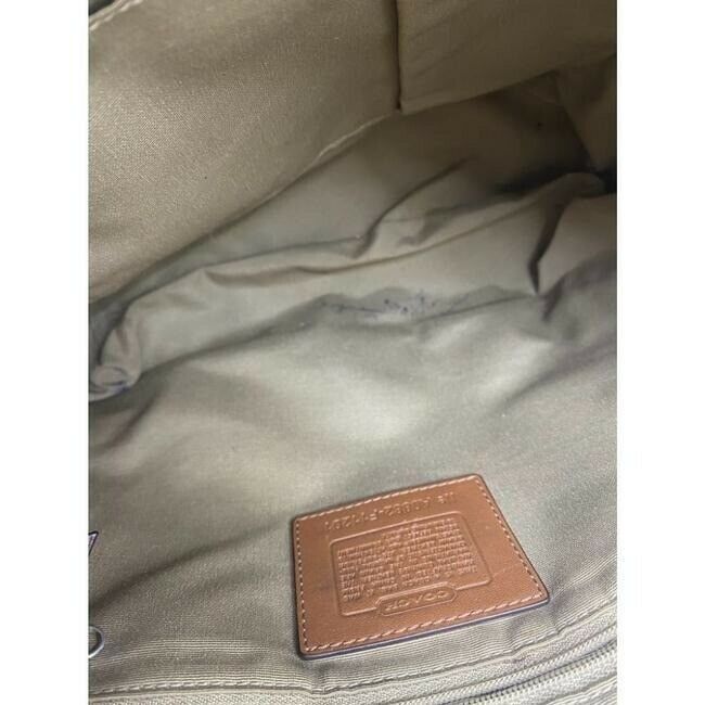 COACH Large White Brown Leather Shoulder Bag