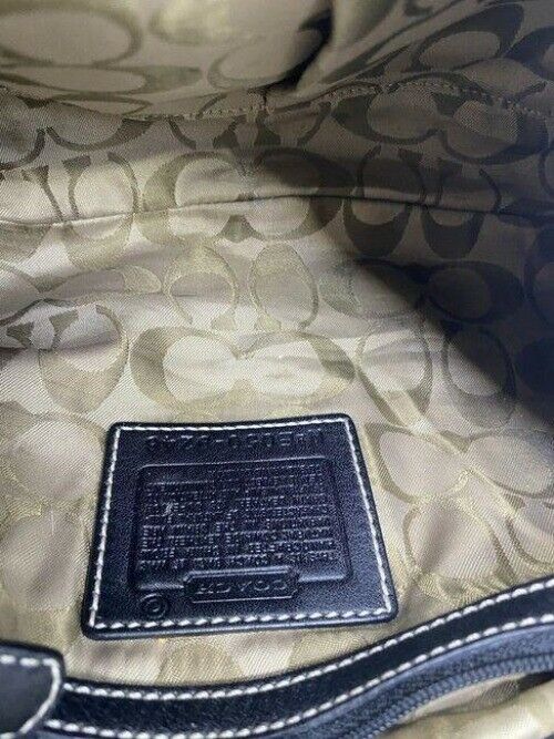 coach medium bag handbag black leather shoulder bag