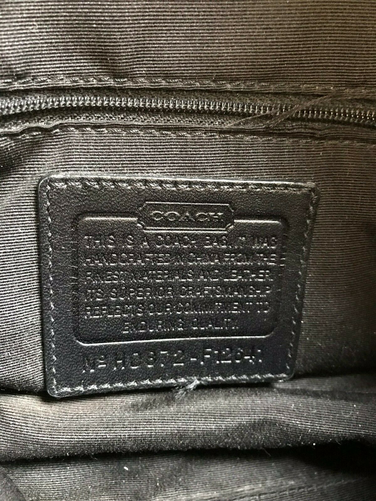 Coach Black Fabric Signature hand bag