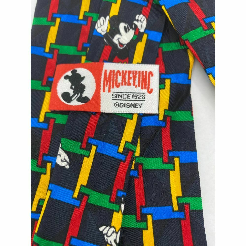 MICKEY MOUSE Disney Neck Tie Multicolor Hand Made 100% Silk