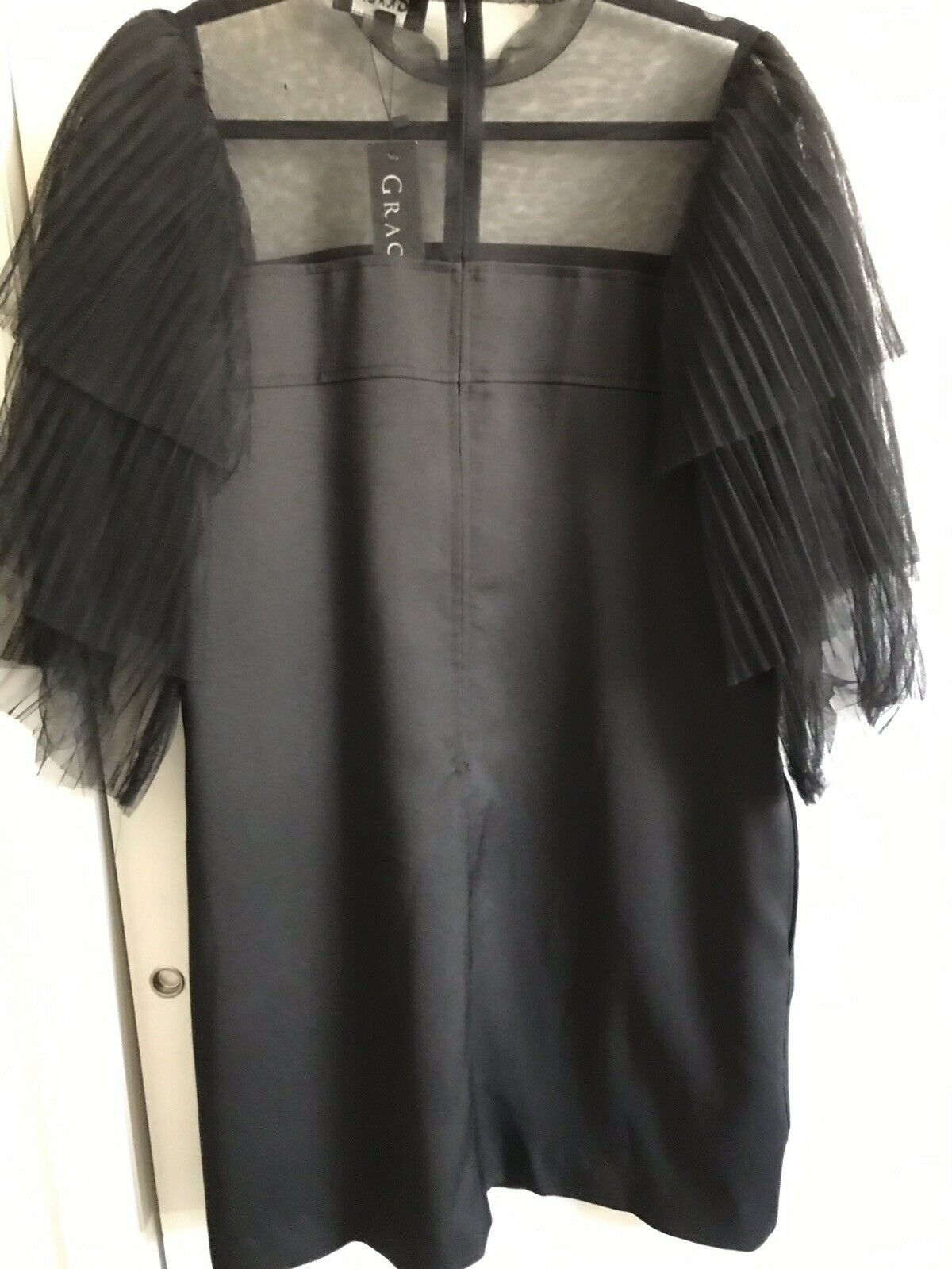NWT! GRACIA Black Dress W/ Puff Sleeves