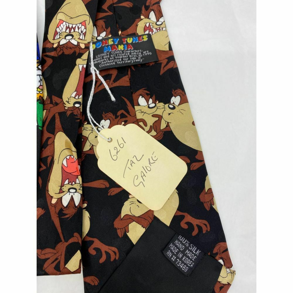 New Lot of 3 Neck tie Disney, Looney Tunes Black Red Yellow Total Msrp 75