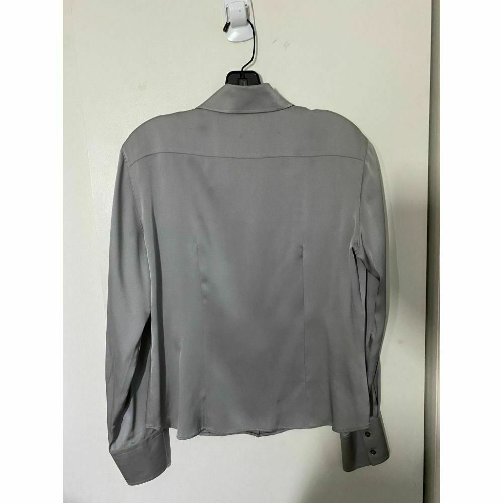 Armani Collezioni Silk Long Sleeves Top Gray Size 8