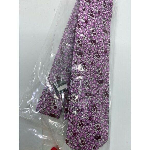 New! BONOBOS White Purple Flower Premium Neck Tie