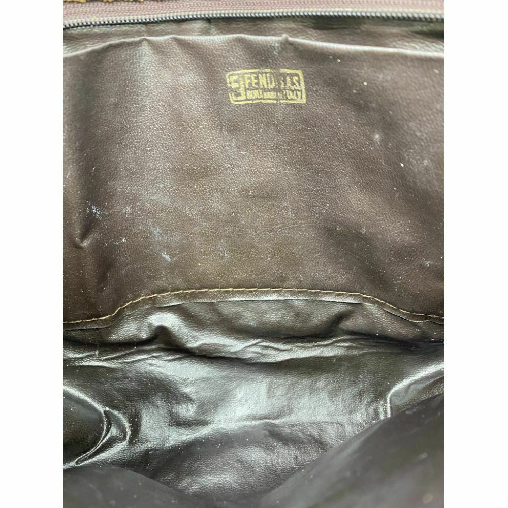 Vintage FENDI Brown Yellow Clutch