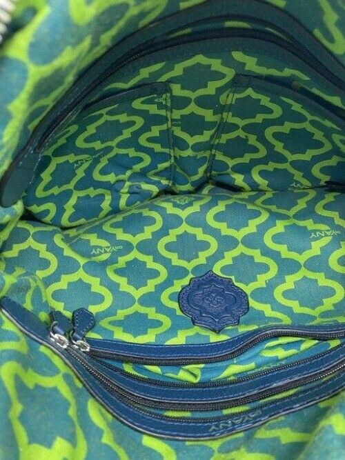 oryany in need of tlc blue leather tote