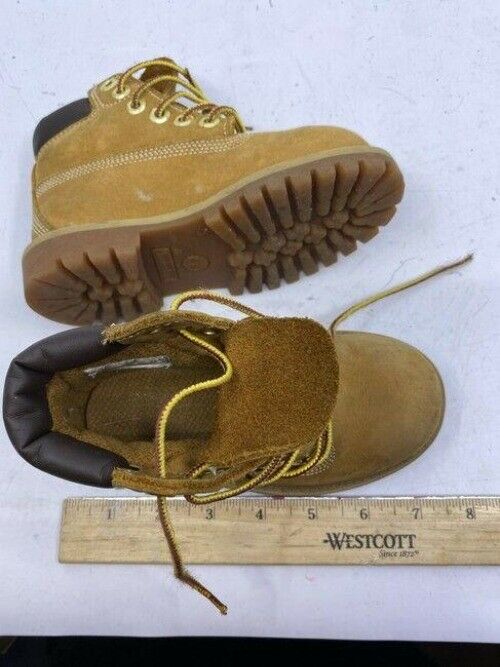 Timberland Tan Boys Leather Lace Up Great Condition Bootsbooties Size Us