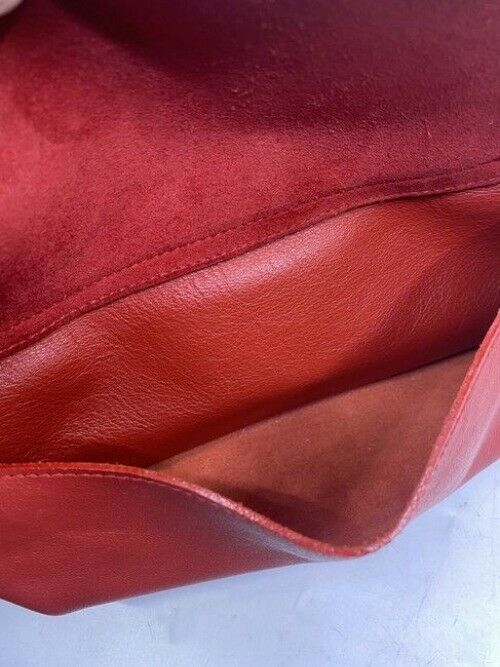 Furla Vintage Tubular Red Leather Shoulder Bag