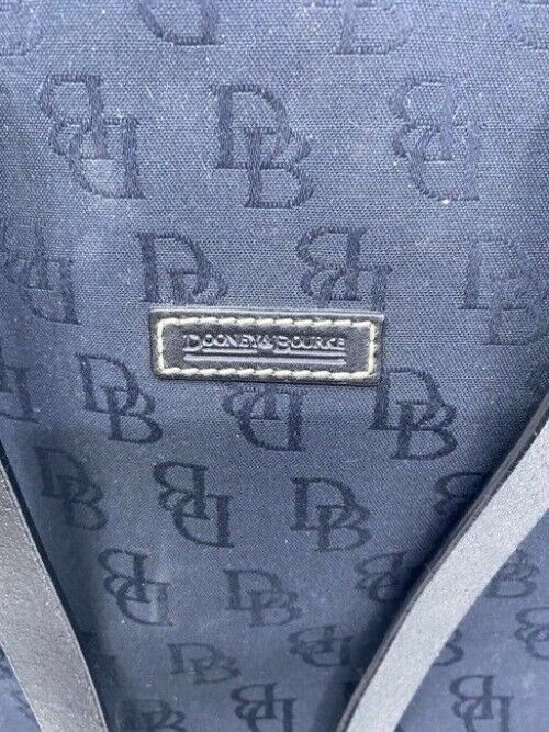Dooney And Bourke East West Logo Tote Black Fabric Shoulder Bag