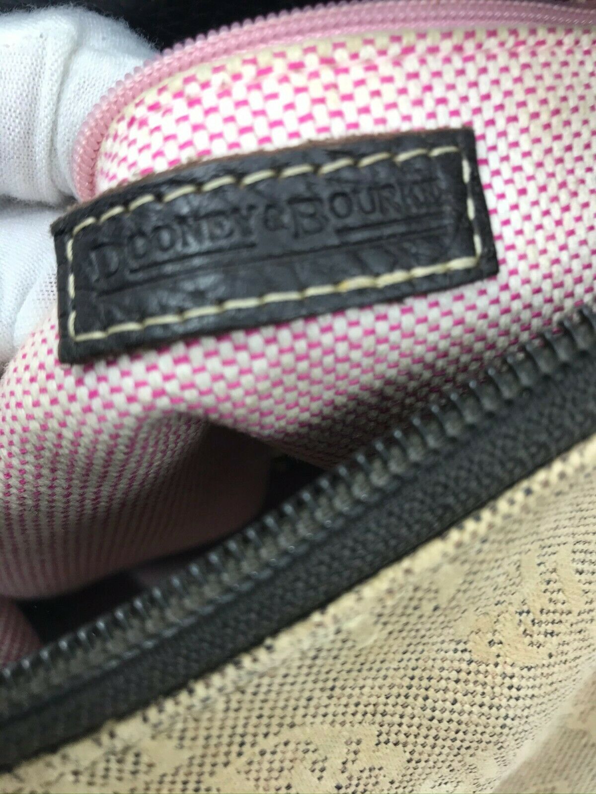 Dooney & Bourkek Brown/Tan Medium Canvas Tote