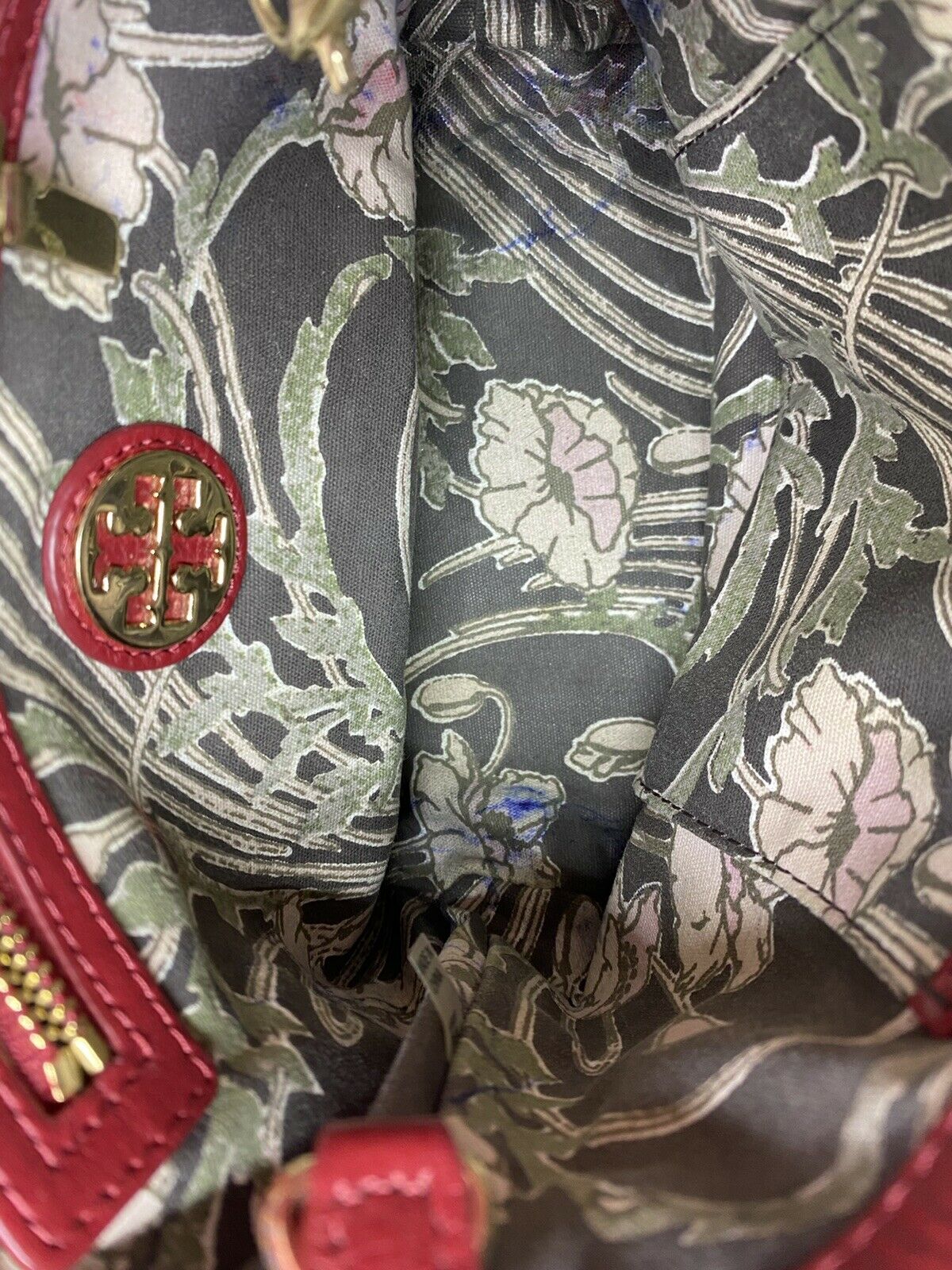 TORY BURCH Red Leather Small crossbody Bag/ Hand Carry