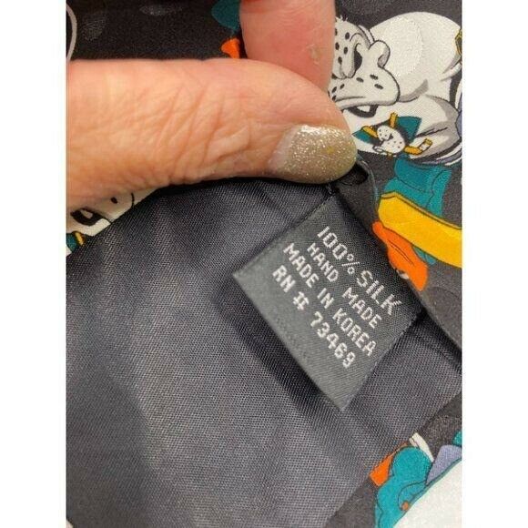 NWOT Disney Novelty Black Green Neck Tie Silk