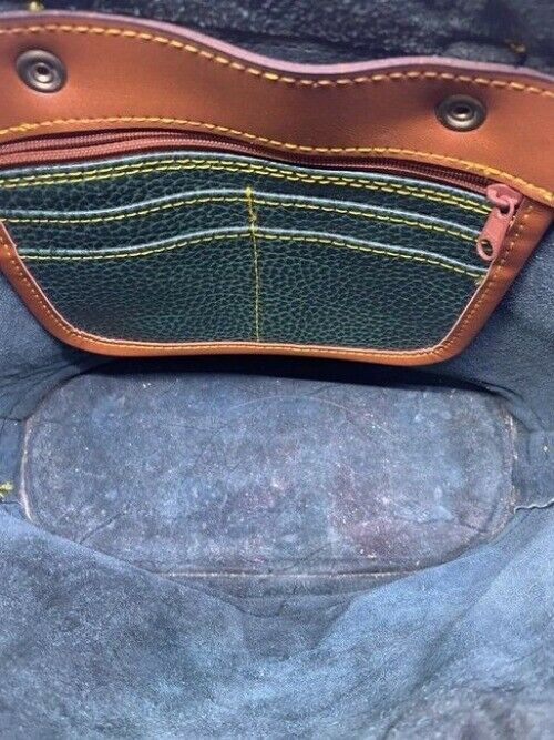 Dooney And Bourke Vintage Green Leather Cross Body Bag