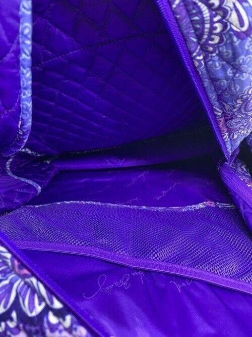 vera bradley quilted large purple blue backpack