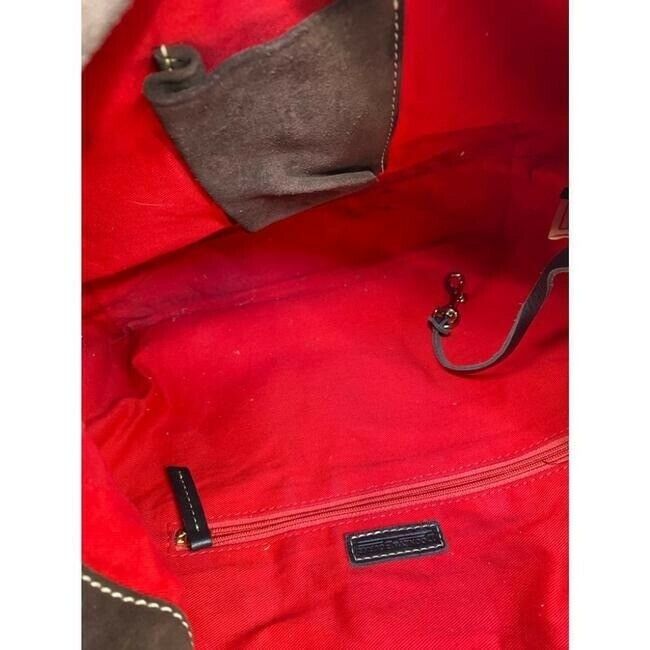 dooney and bourke brown suede leather hobo bag