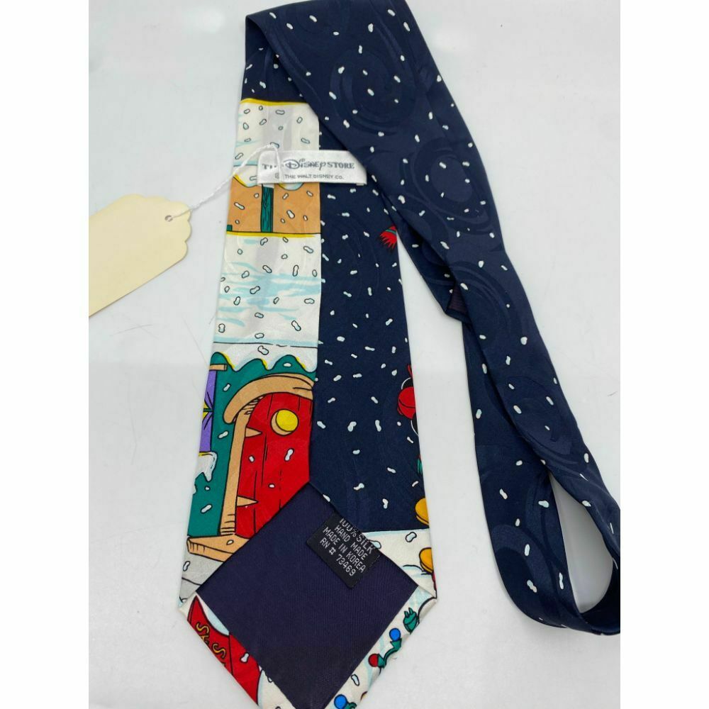 New! Mickey and Friends Disney Blue White Red Christmas Theme Neck Tie Msrp 59
