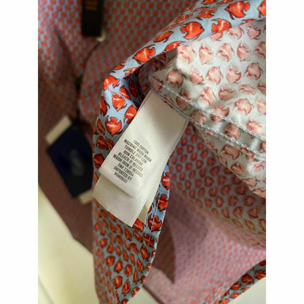 BONOBOS Gray Red Printed Long Sleeve Button Down Shirt Size M