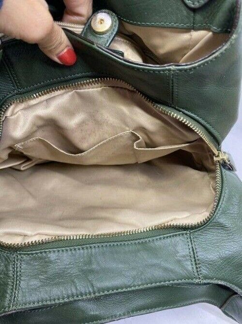 coach vintage dark green leather shoulder bag
