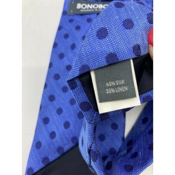 New! BONOBOS Blue Polka Dot Premium Neck Tie
