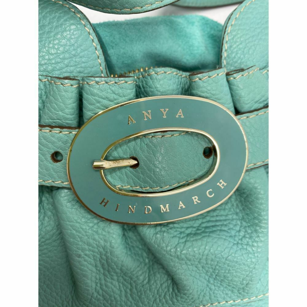 ANYA HINDMARCH Blue Green Leather Shoulder Bag Msrp 1,200
