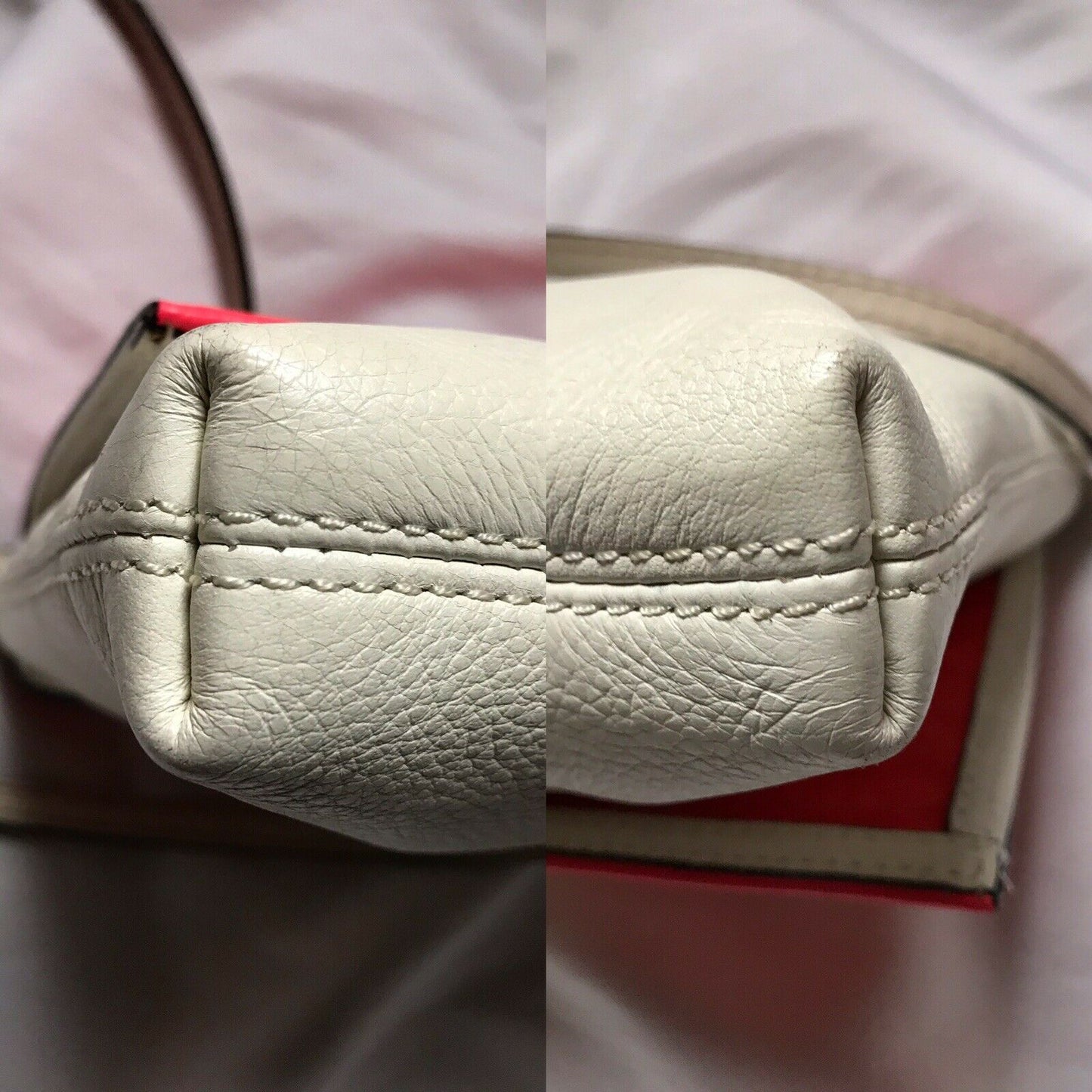KATE SPADE Fuschia/ Cream Leather Crossbody