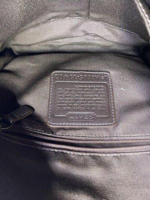 coach medium size brown beige jacquard fabric cross body bag
