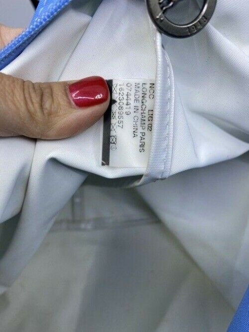 Longchamp Shopping Large Sky Blue Brown Tote