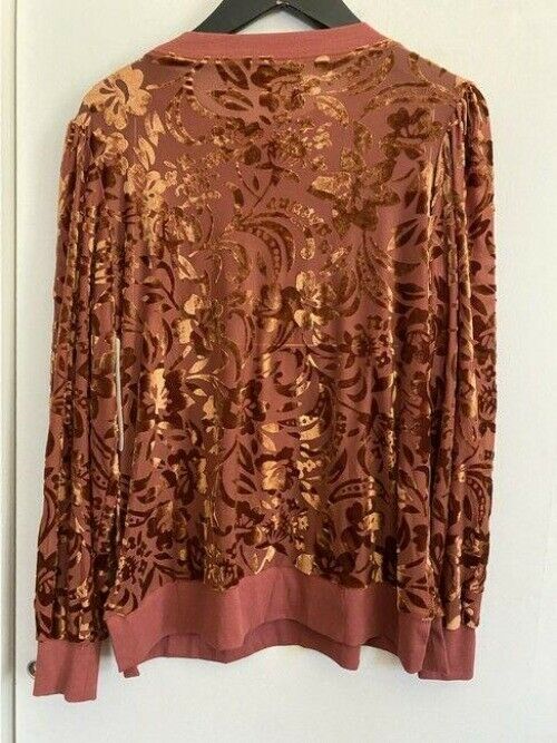 nicole miller gold pink new floral burn out tops msrp tunic