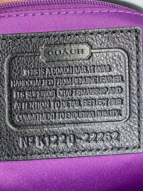coach large black leather shoulder bag