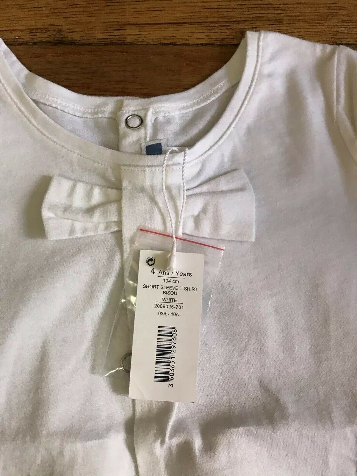 NWT! Lot Of 2 JACADI White Cotton Tops 4 Yrs