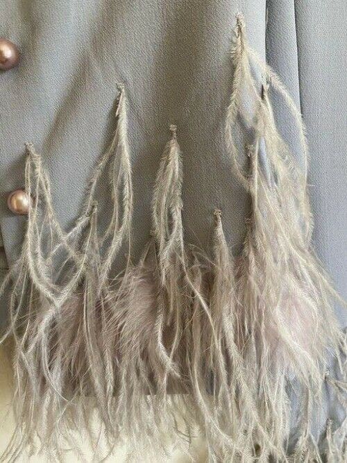 Zac Posen gray new feather msrp