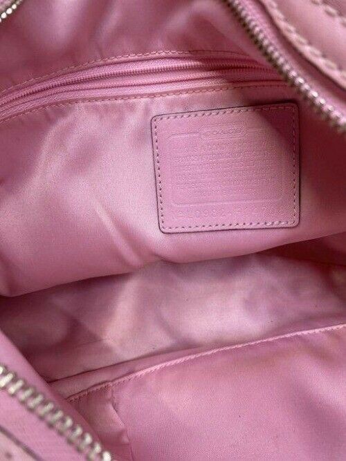 Coach Pink Beige Fabric Cross Body Bag