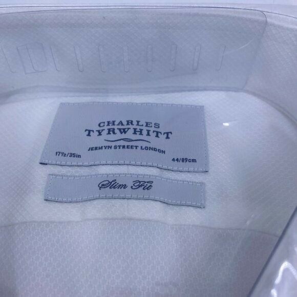 Charles Tyrwhitt Cream non iron poplin slim fit shirt