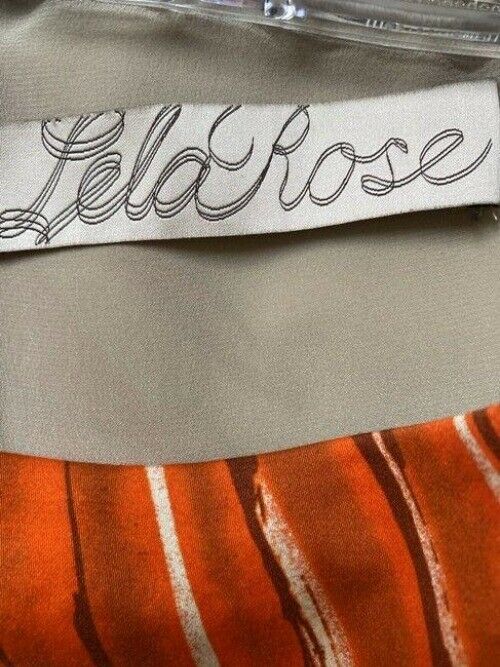 Lela Rose Orange Beige Symmetrical Small Short Casual Dress