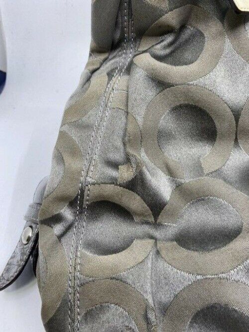 Coach Eddie Triple Compartment Gray Fabric Shoulder Bag