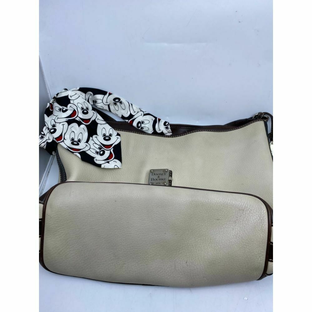 DOONEY & BOURKE Vintage White/ Brown Hobo Bag w/ detachable Mickey Mouse Sash