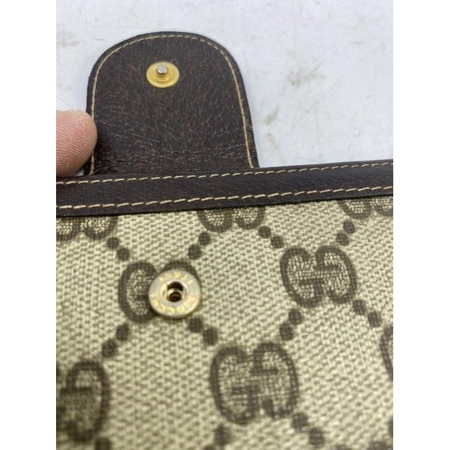 Gucci Brown Long Vintage Canvas Wallet