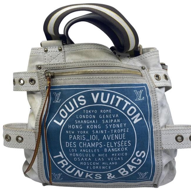 Louis Vuitton Brown Cruise Line Globe Shopper Tote MM Blue Beige