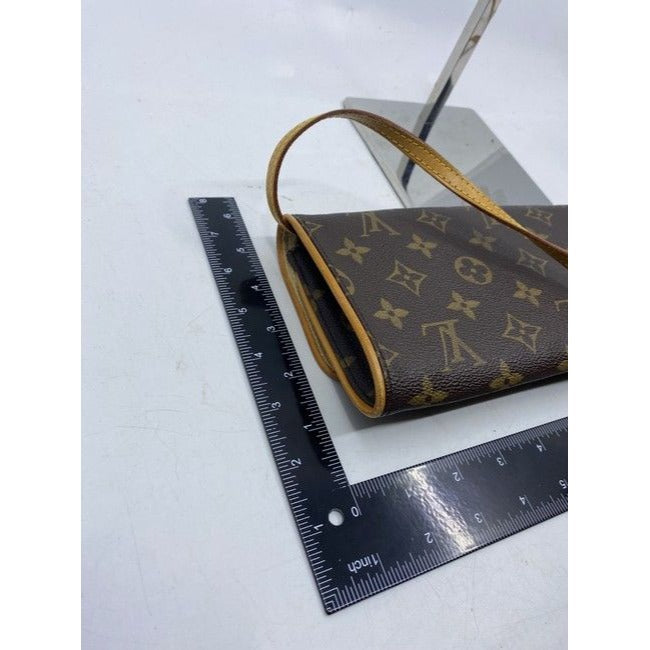 Louis Vuitton Pochette Twin Brown Monogram Canvas Cross Body Bag