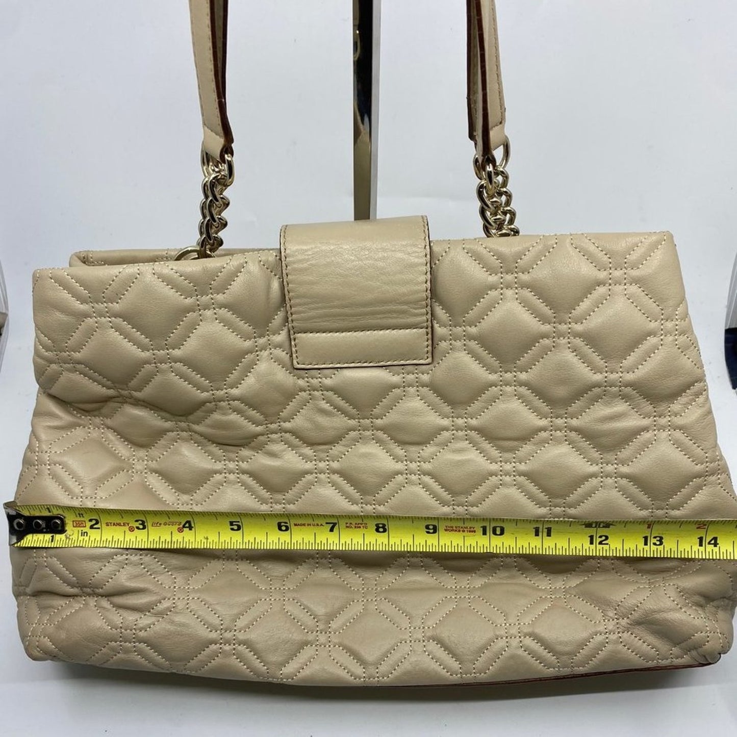 Kate Spade Tan Large Quilted Leather Tote Bag
