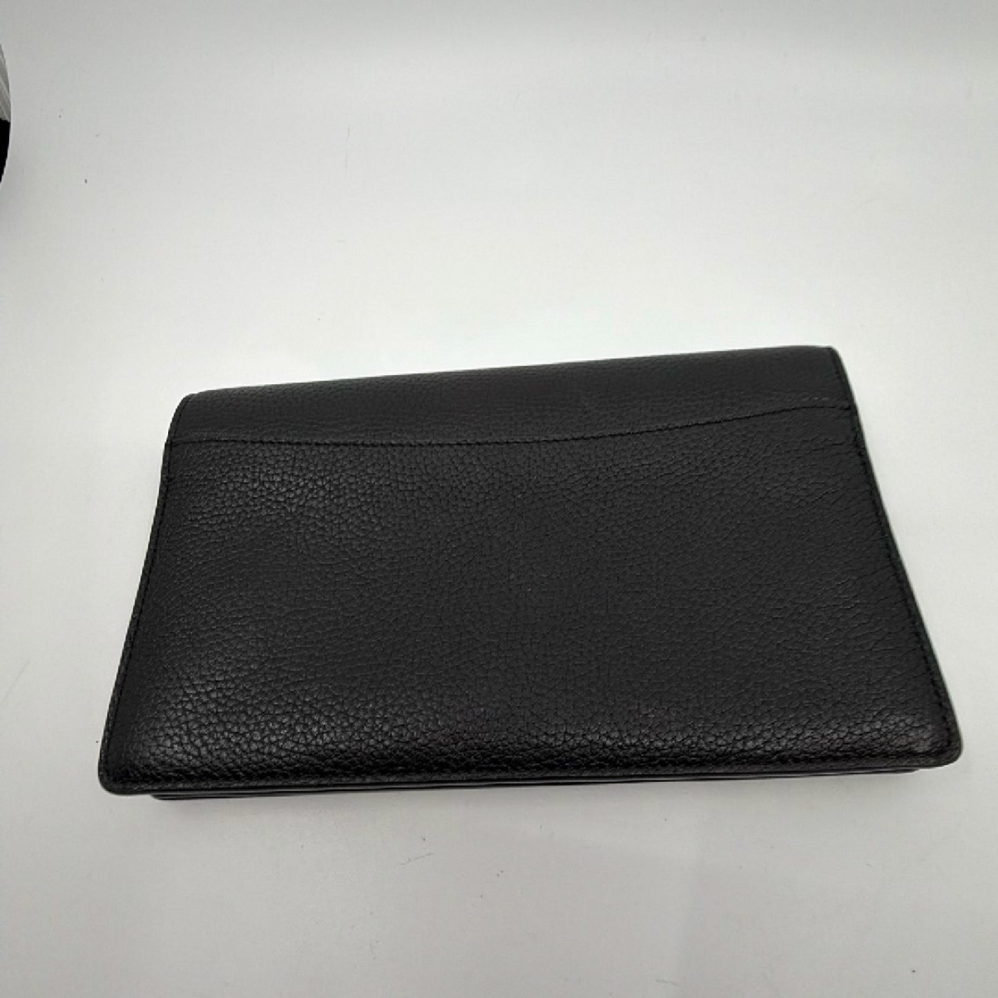 Coach Black Pebbled Leather Wallet on Chain